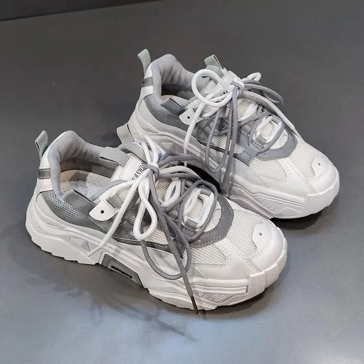 Lace-up High Quality New Fashion Anti Slip Casual Zapatos Mujer Platform Mesh Walking Sneakers Sport Shoes