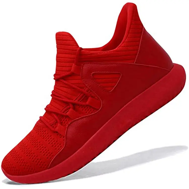 China Fashion Style Unisex Outdoor Knit Lace-up Zapatos Walking Casual Running Shoes